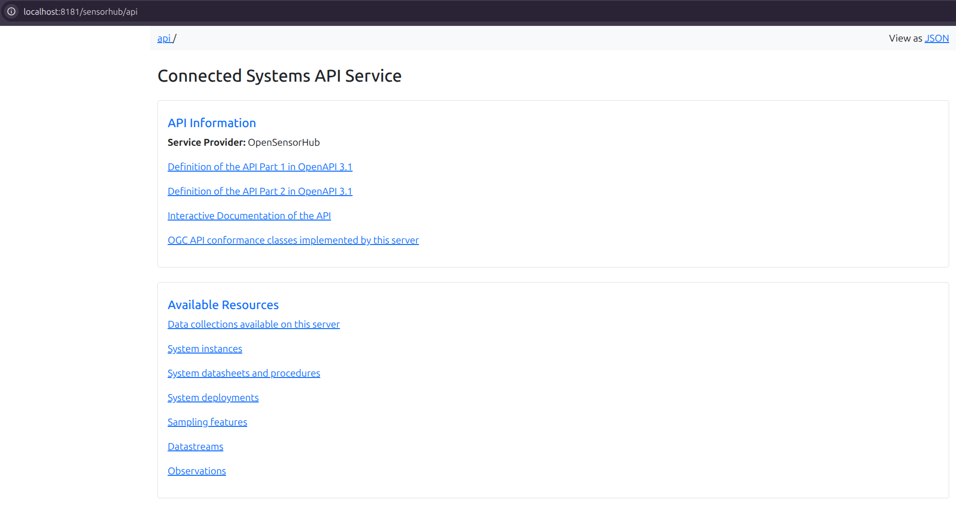 Web-navigable Connected Systems API