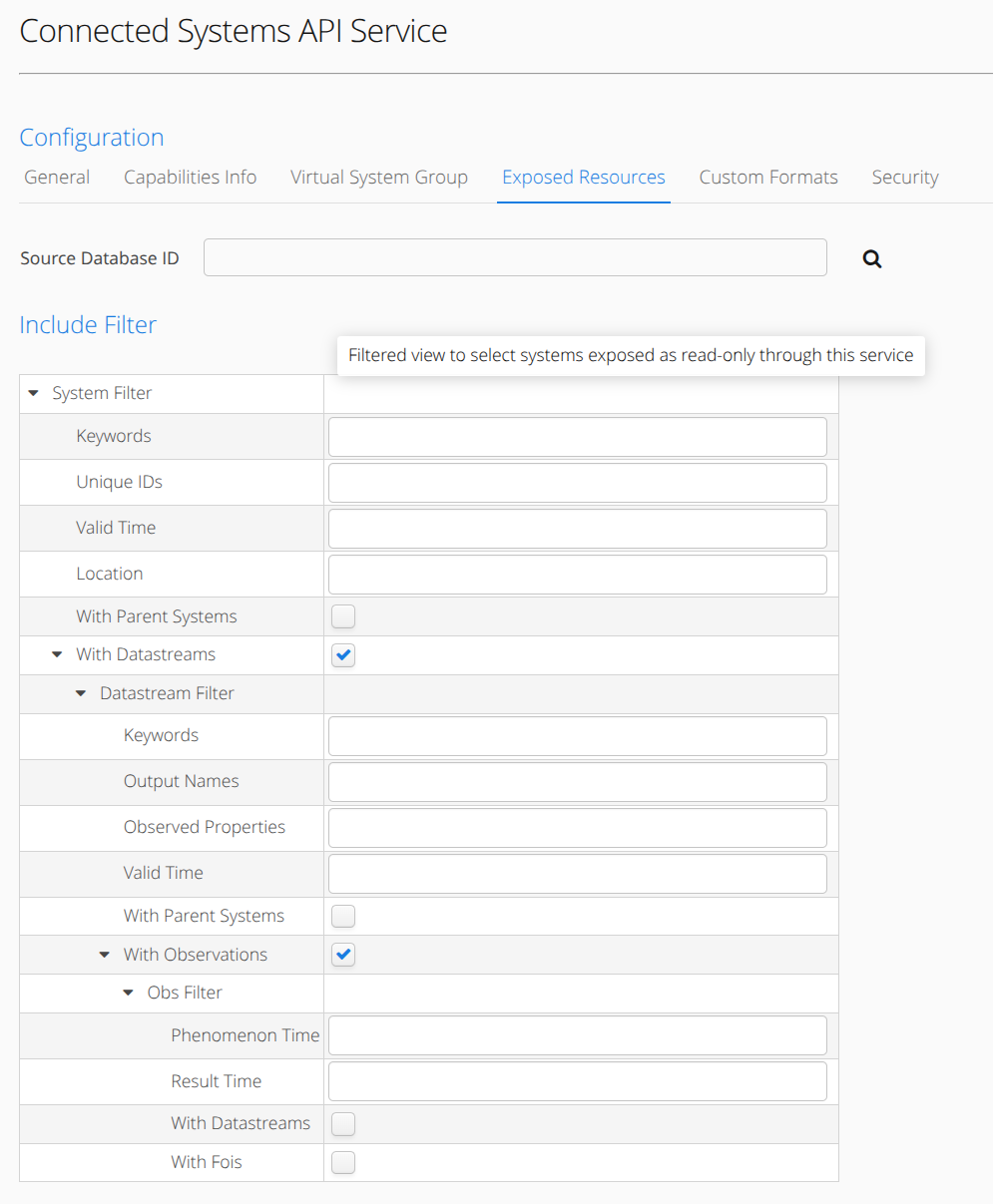 Exposed Resources config tab