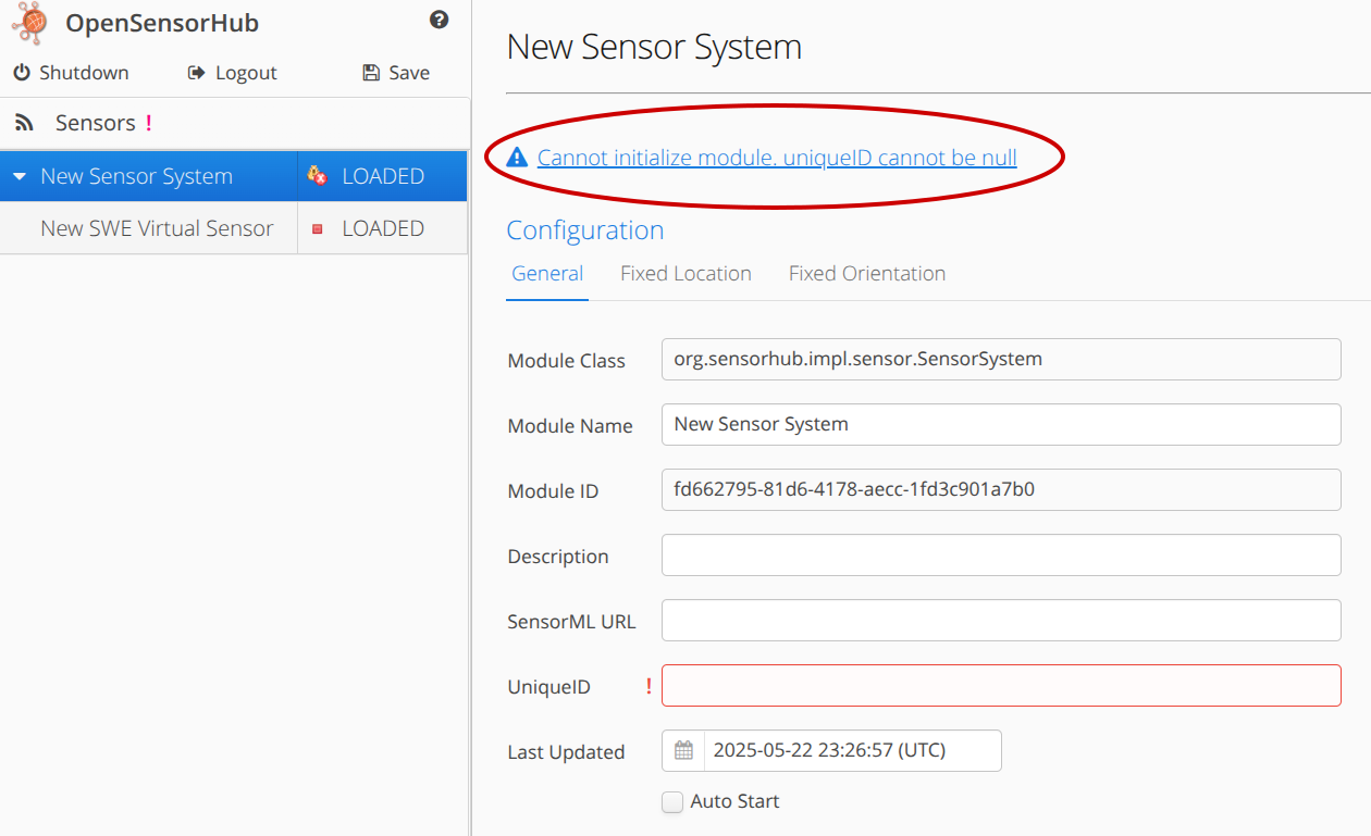 Module error summary